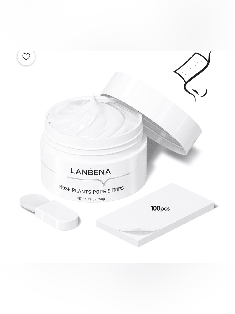 Lanbena White Nose Plants Pore Strip & Cream Kit - White